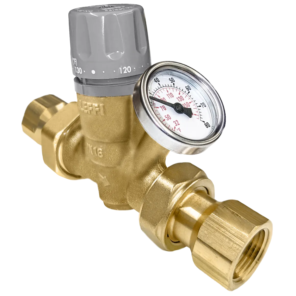 Caleffi 116451AC 002 ThermoSetter™Adjustable Thermal Balancing Valve 3/4" NPT female unions, gauge,
