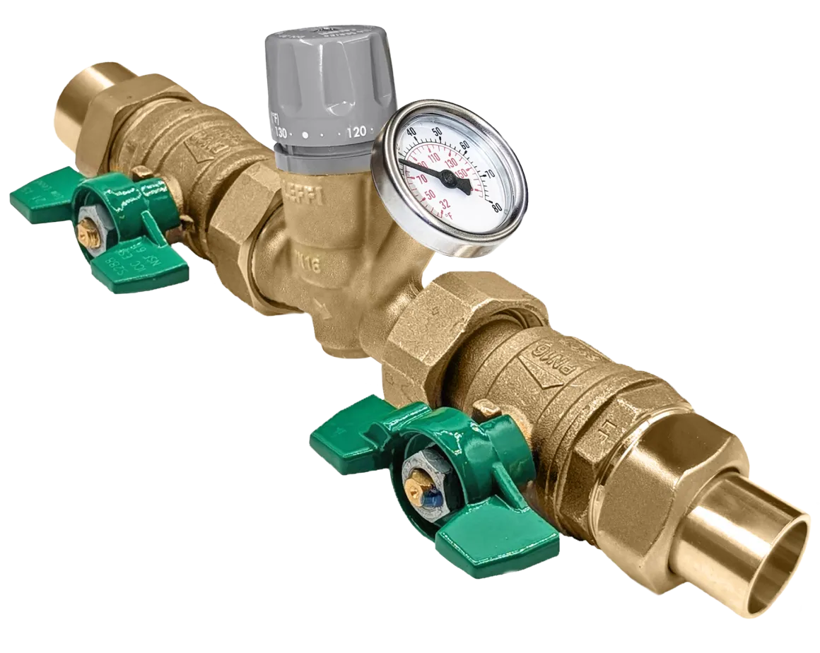 Caleffi 116441AC 009 ThermoSetter™Adjustable Thermal Balancing Valve ½” sweat unions, gauge