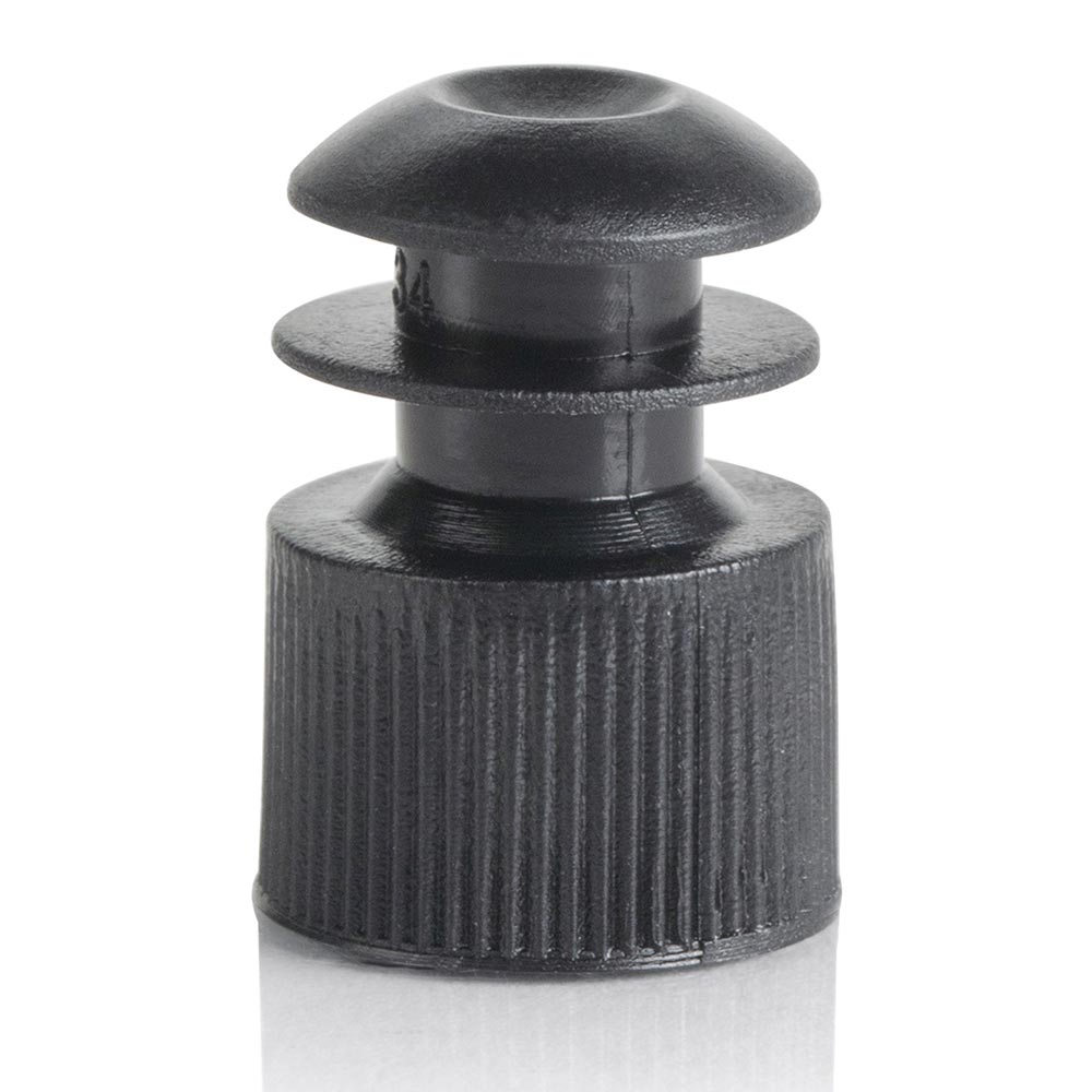 Globe Scientific 118127K Cap Flange Plug 12mm Black