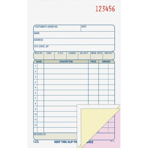 Adams ABFTC4705 Carbonless 3-part Sales Order Books
