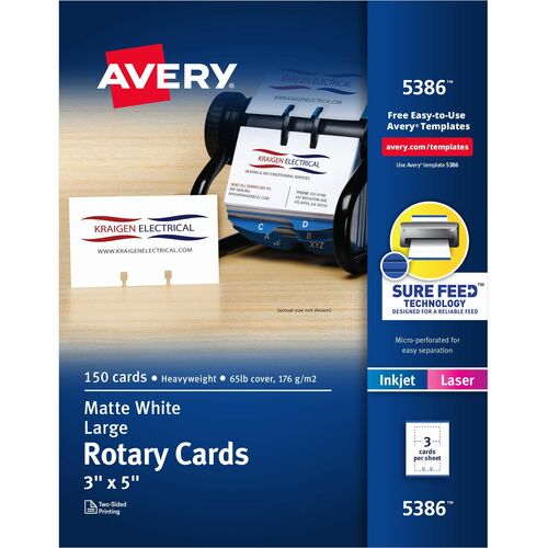 Avery® AVE5386 Avery® Uncoated 2-side Printing Rotary Cards