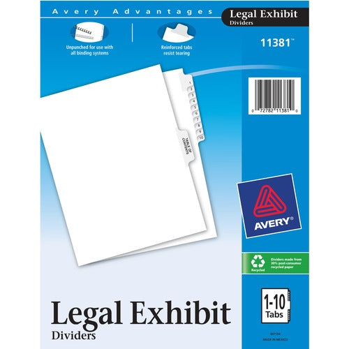 Avery® AVE11381 Avery® Premium Collated Legal Exhibit Dividers with Table of Contents Tab - Style