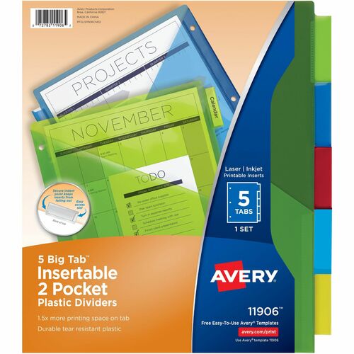 Avery® AVE11906 Avery® Big Tab Insertable 2-Pocket Dividers