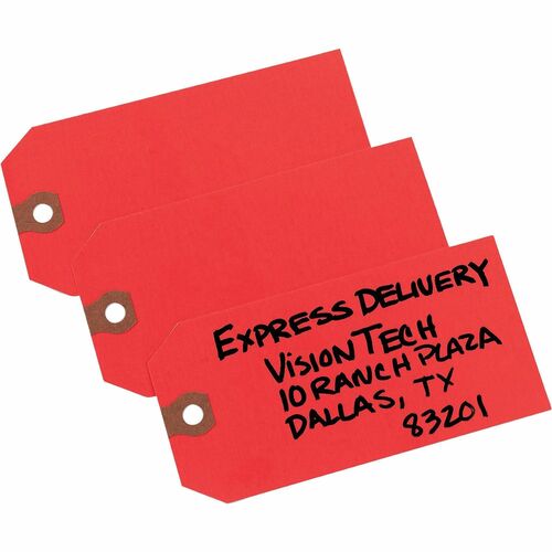Avery® AVE12345 Avery® Unstrung Shipping Tags, 11.5 pt. Stock, 4-3/4" x 2-3/8" , 1,000 Red Hang Tags