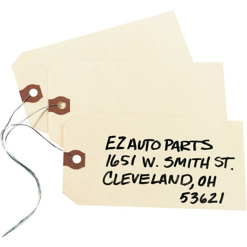 Avery® AVE12606 Avery® Shipping Tags with Wire, 11.5 pt. Stock, 5-1/4"x2-5/8" , 1,000 Manila Hang Tags