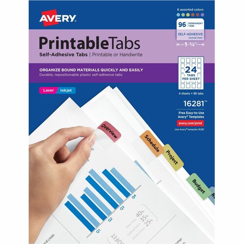 Avery® AVE16281 Avery® Printable Repositionable Tabs