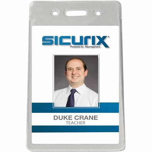 SICURIX BAU47820 Proximity Badge Holder - Vertical - Vinyl - 50 / Pack - Clear
