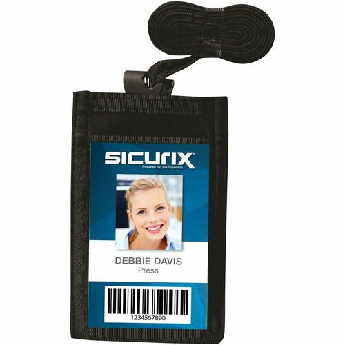 SICURIX BAU55120 Carrying Case (Pouch) For Business Card - Black - Nylon - 3" Height X 4" Width