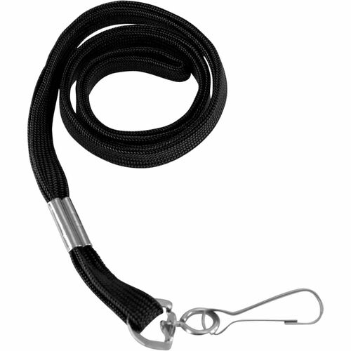 SICURIX BAU65619 Shoelace-Style Flat Hook Lanyard - Black
