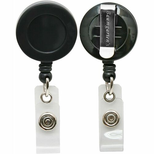 SICURIX BAU68824 Card Reel With Belt Clip - Plastic - 1 Each - Black