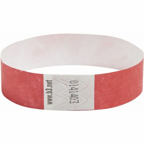 SICURIX BAU85020 Wristpass Dupont Tyvek Security Wrist Band - 10" Height X 0.8" Width Length - Red - Tyvek