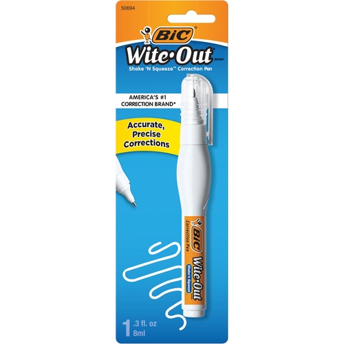 BIC BICWOSQPP11 Shake 'n Squeeze Correction Pen, White