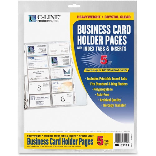 C-Line CLI61117 Business Card Refill Pages
