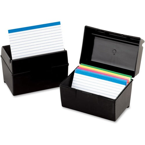 Oxford OXF01581 Plastic Index Card Boxes with Lids