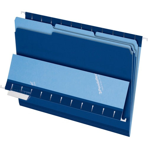Pendaflex PFX421013NAV 1/3 Tab Cut Letter Recycled Top Tab File Folder
