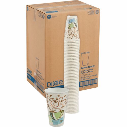 Dixie DXE5356CD PerfecTouch 16 oz Insulated Paper Hot Coffee Cups by GP Pro