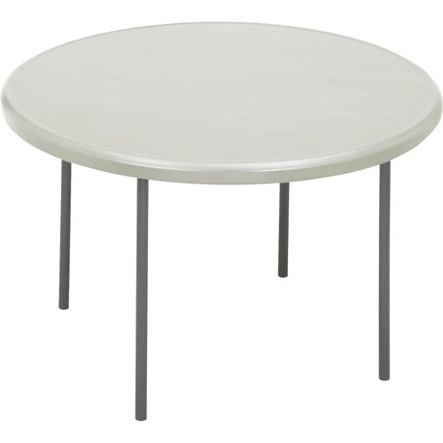Iceberg ICE65243 Indestructable Too 1200 Series Round Folding Table - Round Top - 1" Table Top Thickness X 48" Table Top Diameter - 29" Height - Assembly Required - Platinum, Powder Coated - Steel