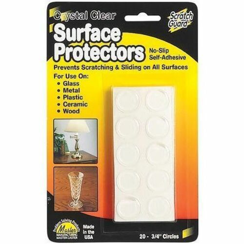 Scratch Guard MAS88600 Master Scratch Guard Crystal Clear Surface Protectors - 0.75" Diameter - Circle - Self-Adhesive - Clear - 20/Pack