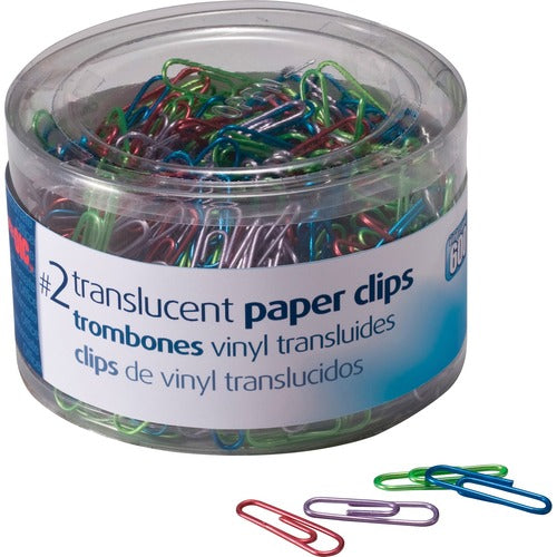 Officemate OIC97211 Translucent Vinyl Paper Clips