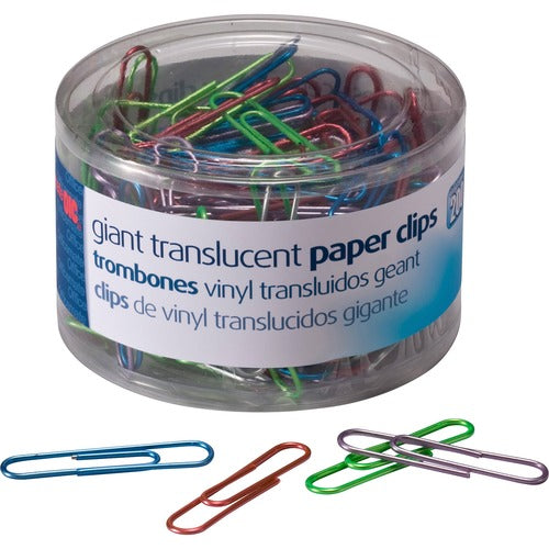 Officemate OIC97212 Translucent Vinyl Paper Clips