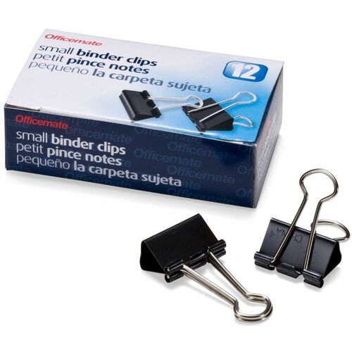 Officemate OIC99020 99020 Small Binder Clips, Black, 12/Pack