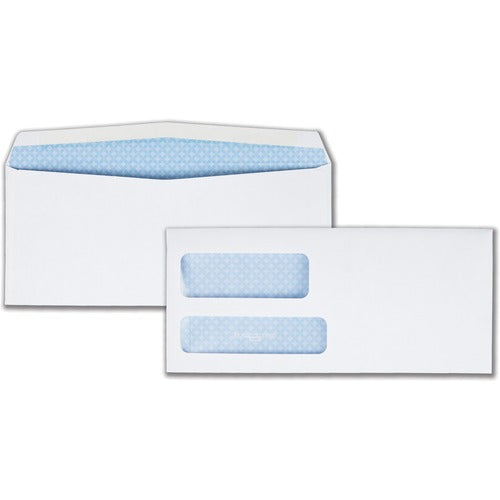 Quality Park QUA24524 Double Window Envelope - Double Window - #9 - 3.88" Width X 8.88" Length - 24 Lb - Gummed - Wove - 500 / Box - White