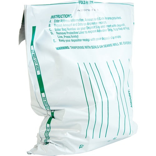 Quality Park QUA45224 Night Deposit Bag - 8.50" Width X 10.50" Length - White - Polyethylene - 100/Pack - Deposit