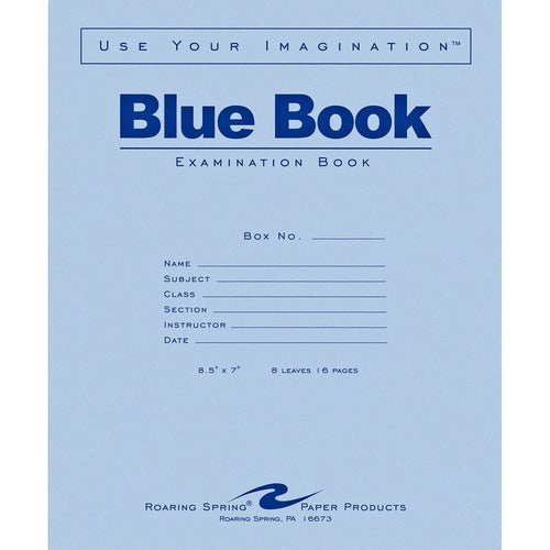 Roaring Spring ROA77512 Blue Book 8-sheet Exam Booklet