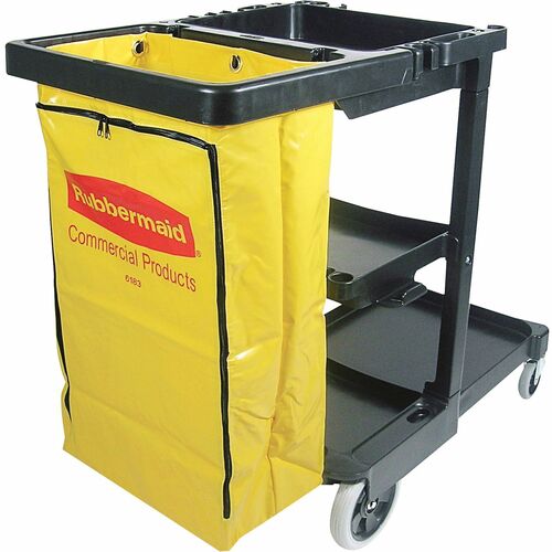 Rubbermaid Commercial RCP617388 Janitor Cart With Zipper Yellow Vinyl Bag