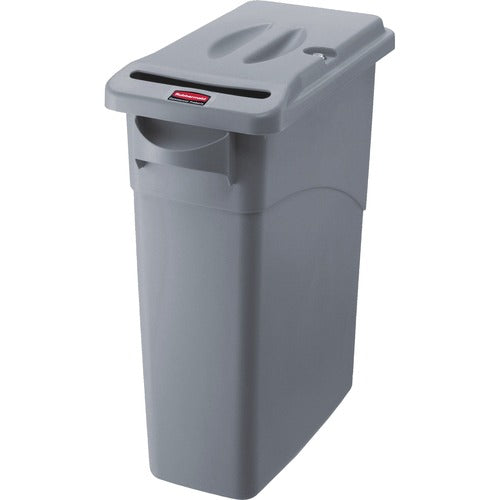 Rubbermaid Commercial RCP9W15LGY Slim Jim Confidential Document Container w/Lid