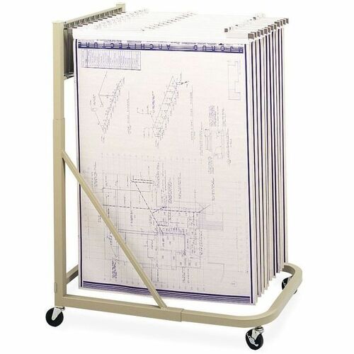 Safco SAF5026 Mobile Cart - 240 Lb Capacity - Steel - 27" Width X 37.5" Depth X 61.6" Height - Sand
