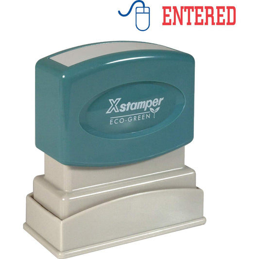Xstamper XST2027 Red/Blue ENTERED Title Stamp