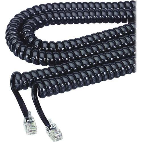Softalk SOF48102 Handset Coil Cord - For Phone - 12 Ft - 1 Pack - 1 X Rj-11 Male Phone - 1 X Rj-11 Male Phone - Black