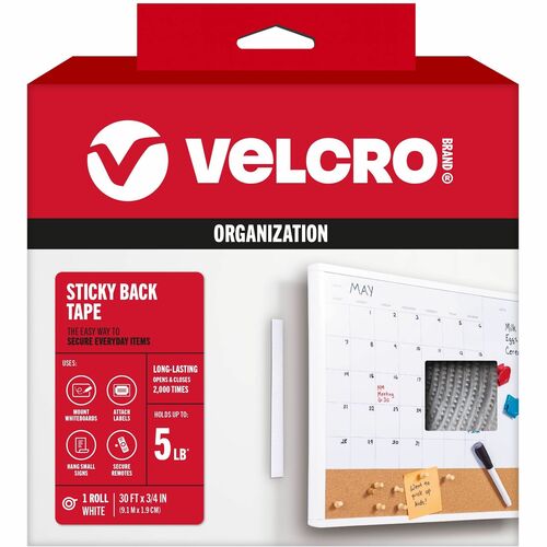 VELCRO® VEK91138 Sticky Back 30ft x 3/4in Roll White