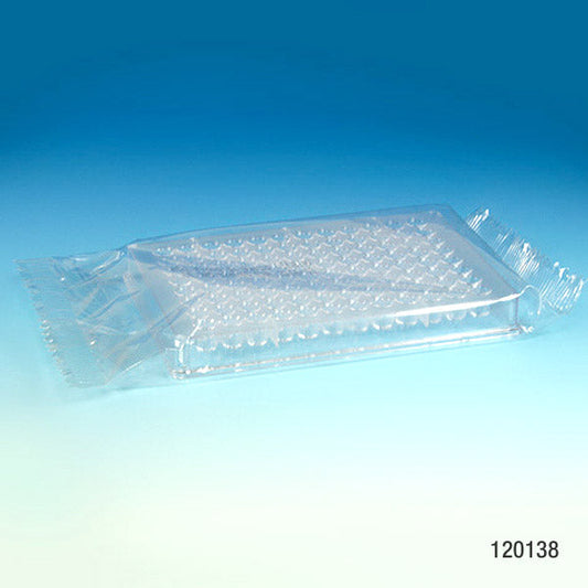 Globe Scientific 120138 Microtest Plate 96-Well V-Bottom PS STERILE Individually Wrapped, CS/50