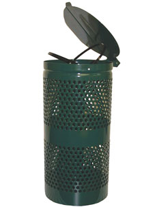 Dogipot 1206-L Steel Dogipot® Trash Receptacle With Lid - Forest Green