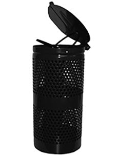 Dogipot 1206A-BLK-L Aluminum Dogipot® Trash Receptacle With Lid - Black