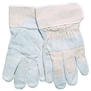 MCR Safety 1220WD Economy Split Leather Palm Work Gloves Duck Fabric Cuff and Back, Launderable 2.5 Inch Safety Cuff (1 DZ)