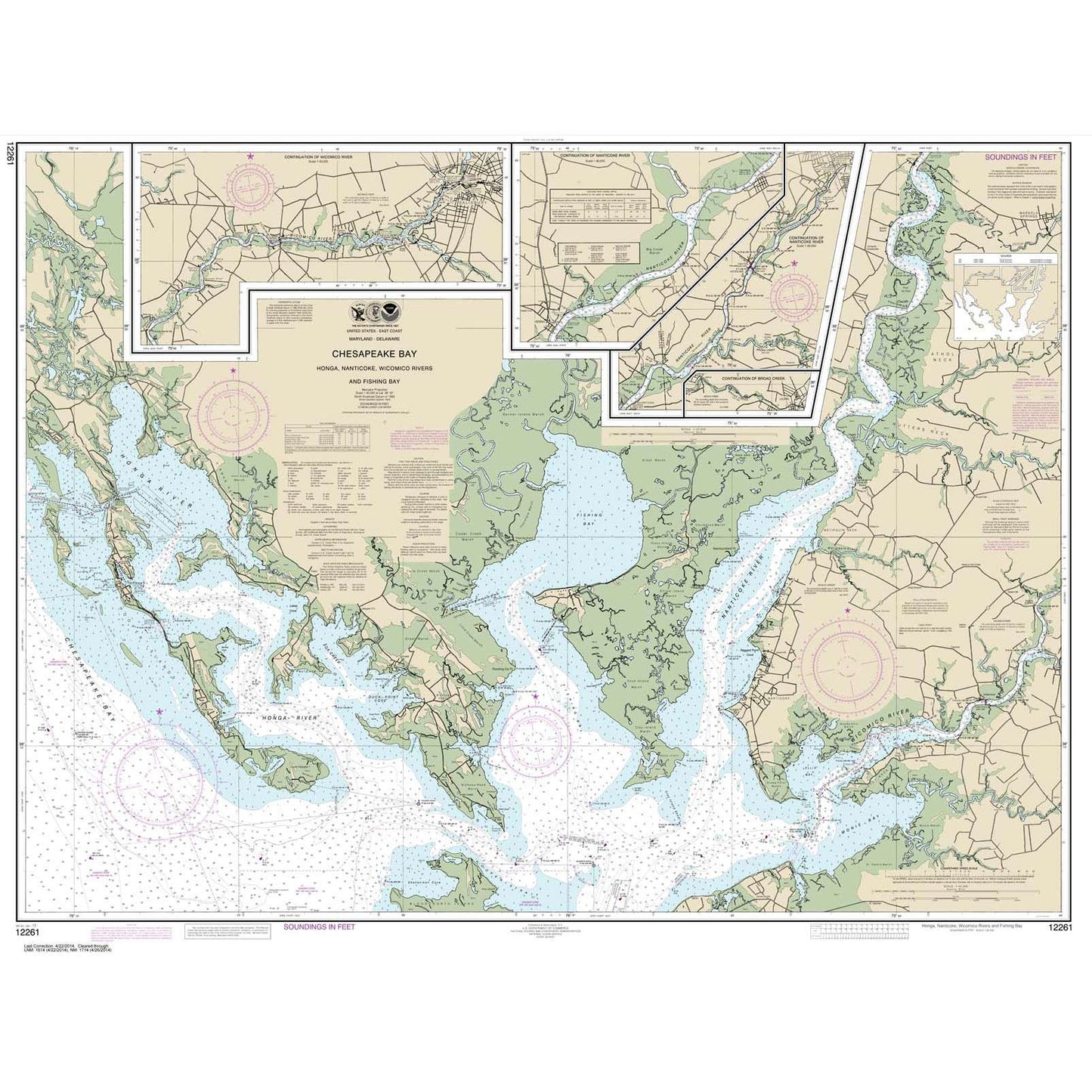 Paradise Clay NO_12261 HISTORICAL NOAA Chesapeake Bay Honga: Nanticoke: Wicomico Rivers and Fishing Bay