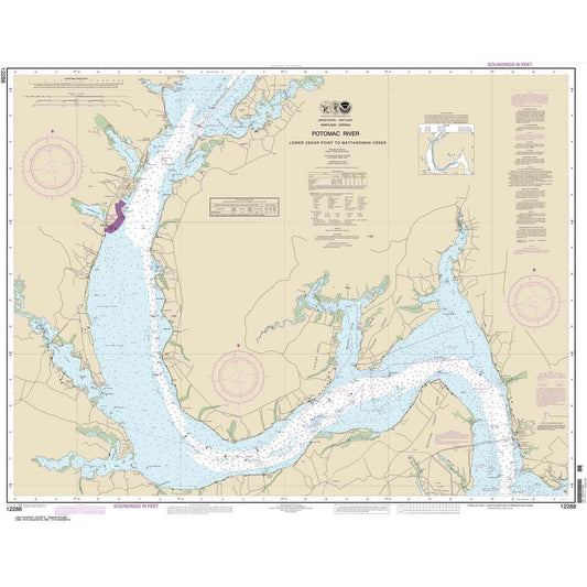 Paradise Clay NO_12288 HISTORICAL NOAA Chart Potomac River Lower Cedar Point to Mattawoman Creek