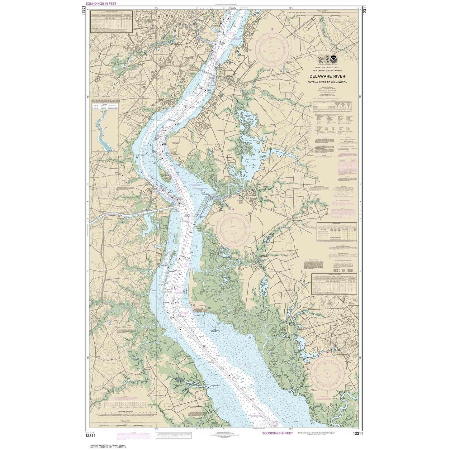 Paradise Clay NO_12311 HISTORICAL NOAA Chart Delaware River Smyrna River to Wilmington