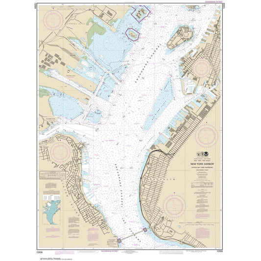Paradise Clay NO_12334 HISTORICAL NOAA New York Harbor Upper Bay and Narrows-Anchorage Chart