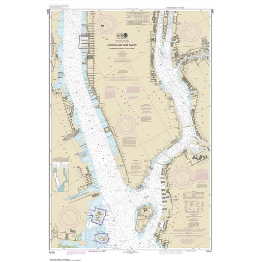 Paradise Clay NO_12335 HISTORICAL NOAA Chart Hudson and East Rivers Governors Island to 67th Street