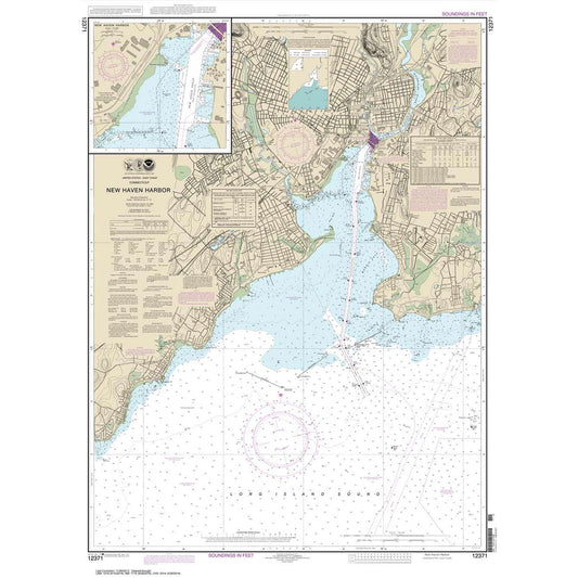 Paradise Clay NO_12371 HISTORICAL NOAA Chart New Haven Harbor;New Haven Harbor (Inset)