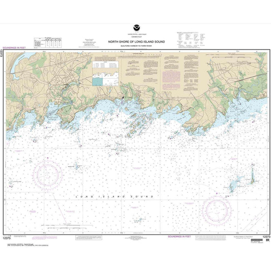 Paradise Clay NO_12373 HISTORICAL NOAA Chart North Shore of Long Island Sound Guilford Harbor to Farm River
