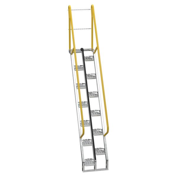 Vestil ATS-8-56-HDG 138.25 Overall H, Steel, 13 Steps, Galvanized Finish