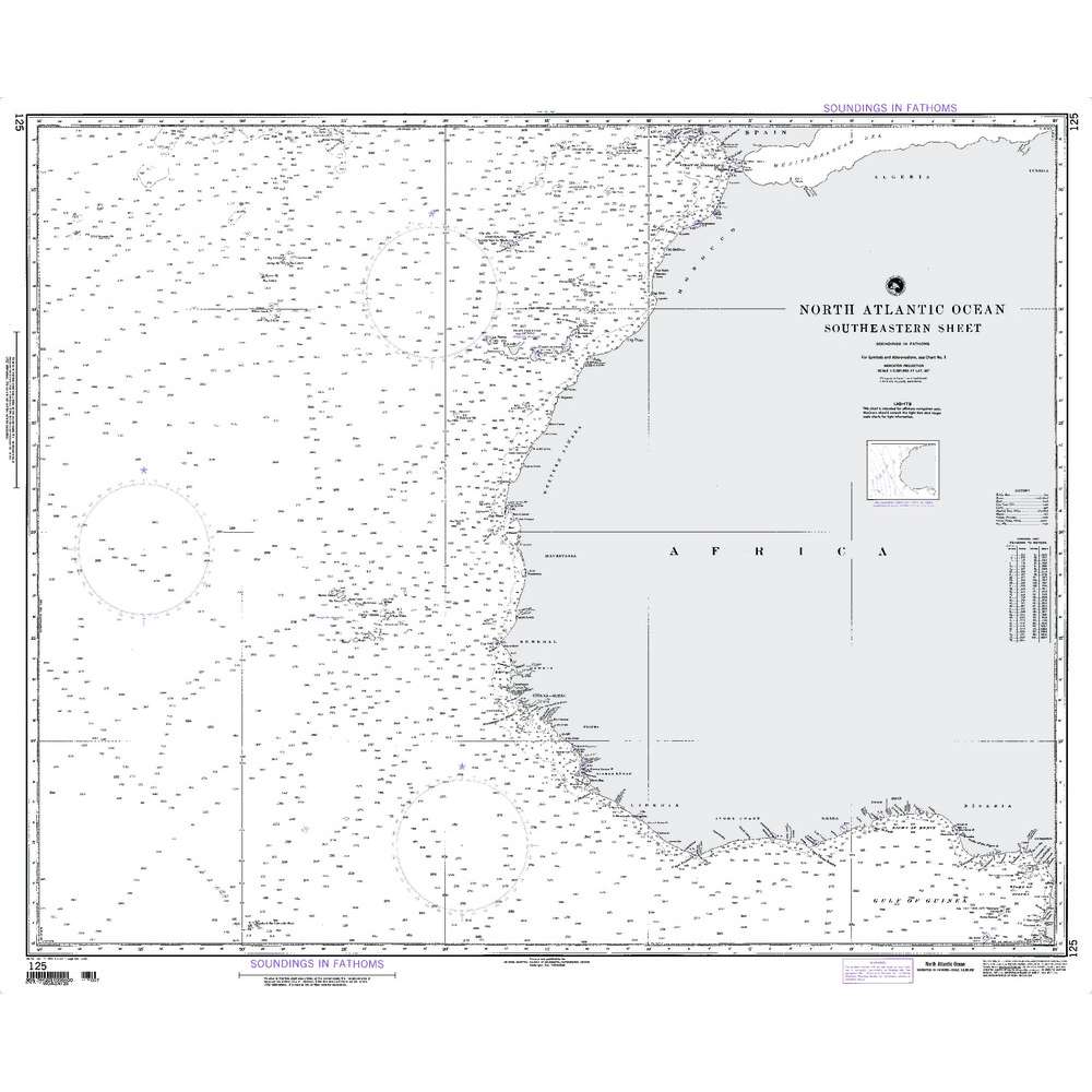 Paradise Clay NGA_125 NGA Chart North Atlantic Ocean Southeastern Sheet