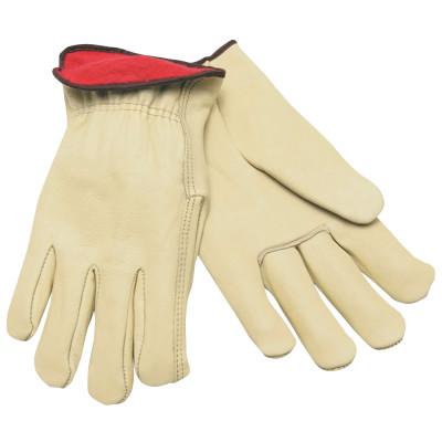 MCR SAFETY 3250M Red Fleece Lined Leathergrain Glove Cream Color (1 PR)