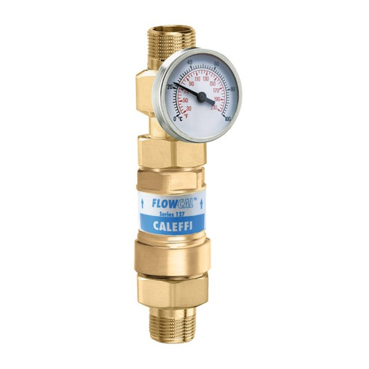 Caleffi 127140AFC 4G5 FlowCal†™ 1/2" MNPT w/Gauge,Check Low Lead 4.5 GPM