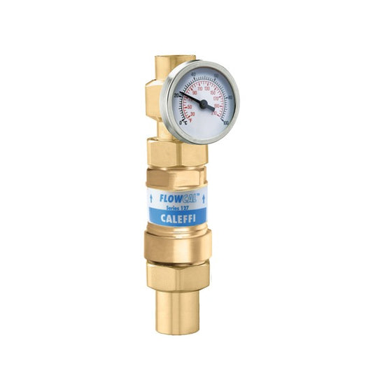 Caleffi 127148AFC G50 FlowCal†™ 1/2" SWT w/Gauge,Check Low Lead .5 GPM